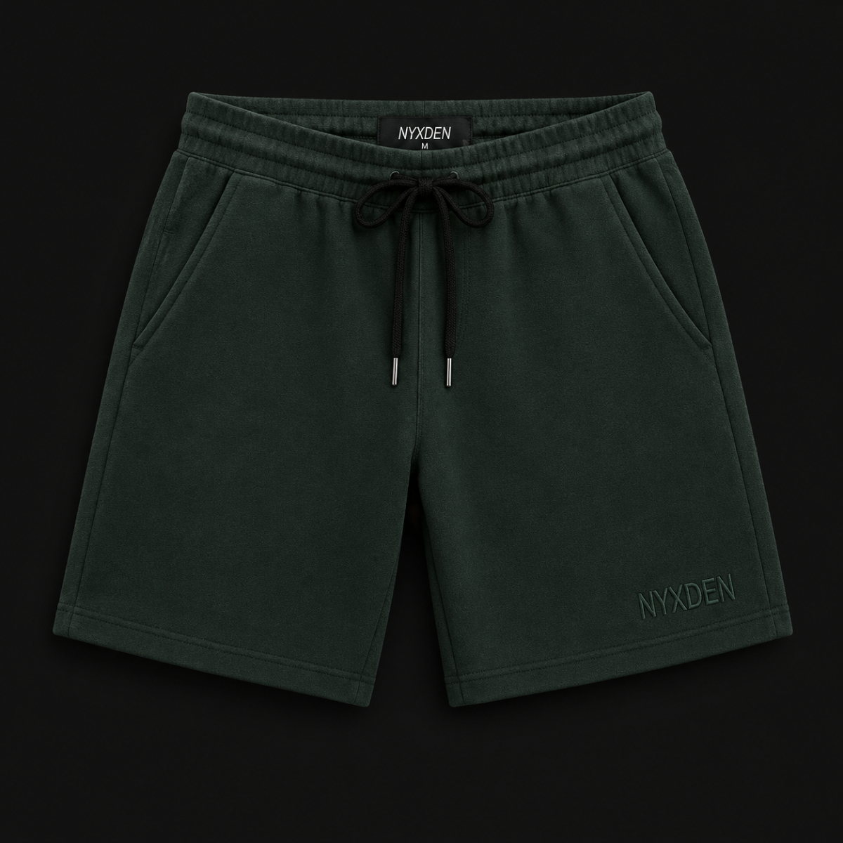 1 NYXDEN Forest Green Fleece Shorts – Premium Streetwear Athletic Shorts - Image 1