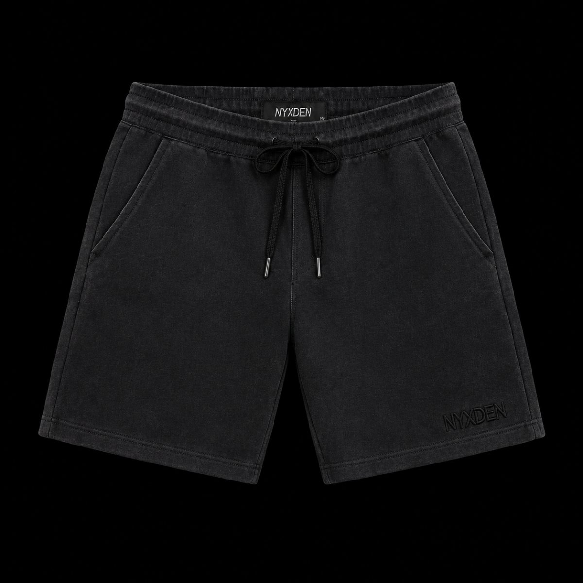 2 NYXDEN Charcoal Black Fleece Shorts – Premium Minimal Streetwear Shorts - Image 1