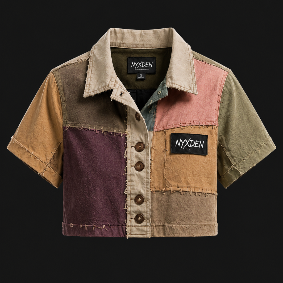 Untitled design Dusty Pastel Handmade Patchwork Shirt - Image 1