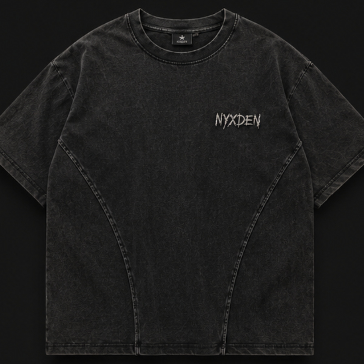 Untitled design Charcoal Black Abstract Graphic Oversized Shirt - Image 1