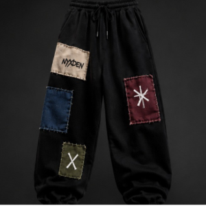 Olive & Navy Handmade Patch Joggers